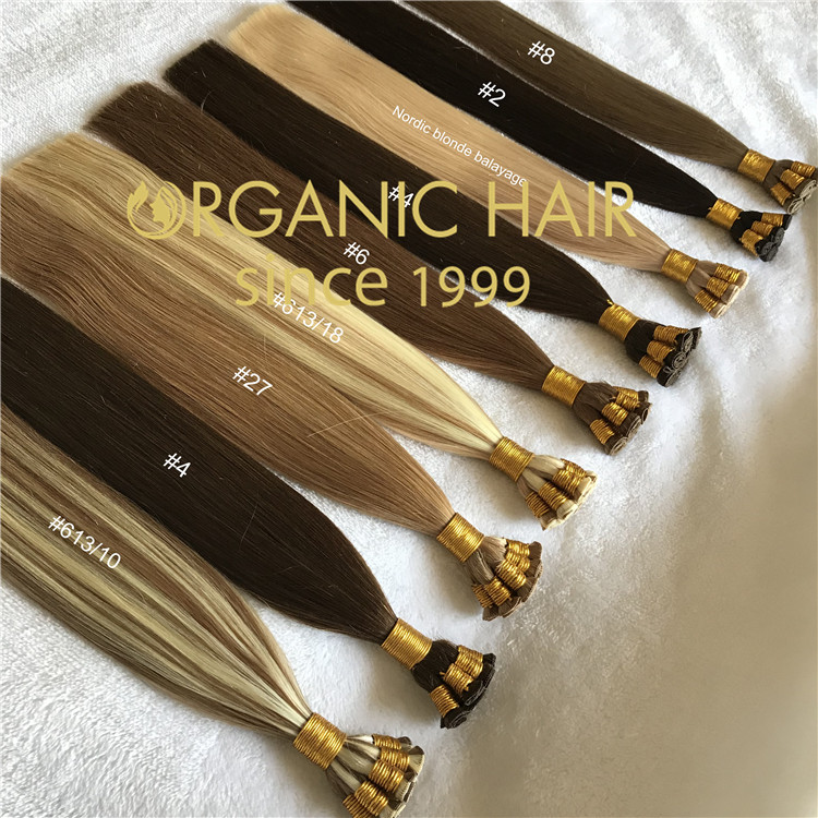 Full cuticle remy human hair extensions--hand tied weft   C100